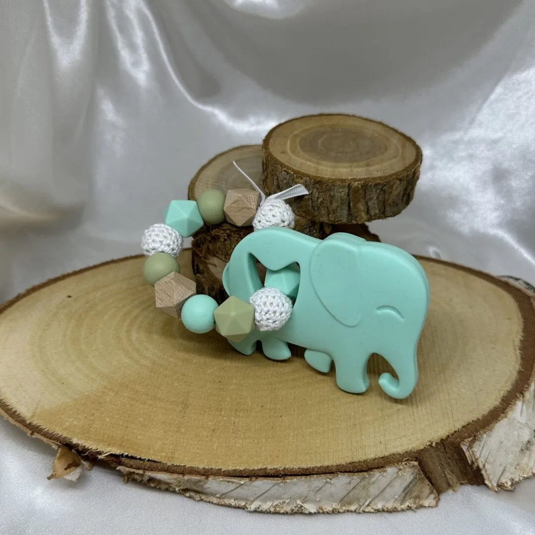 Anneau de dentition éléphant vert