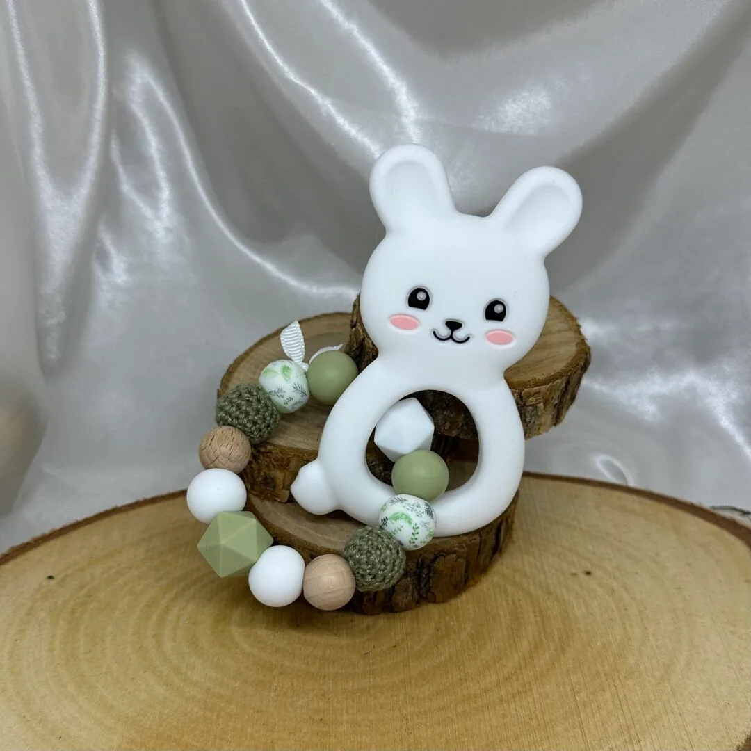 Anneau de dentition lapin vert sage