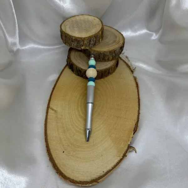 Stylo avec perle argent