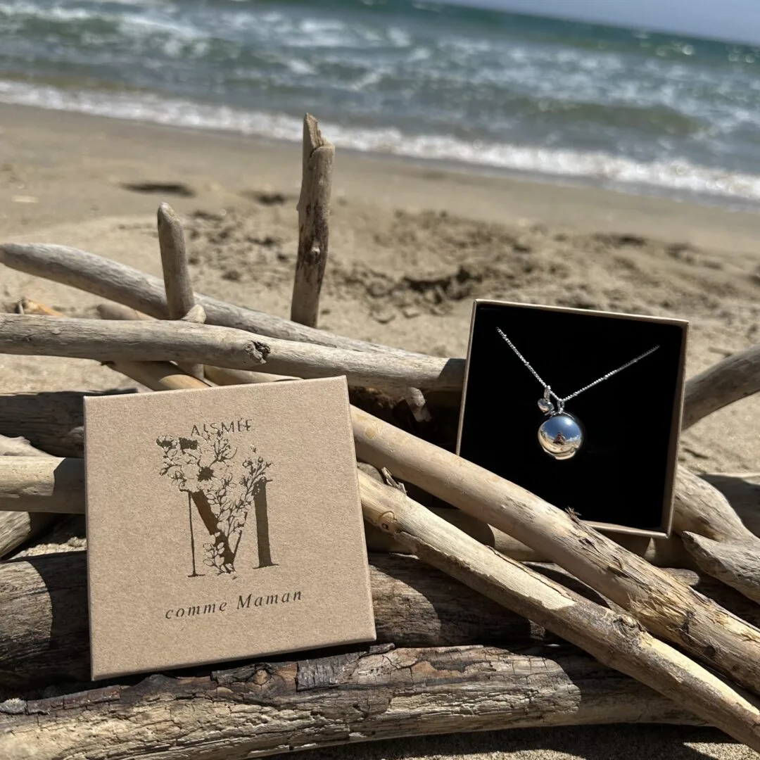 Bola de grossesse coeur de Marie argent