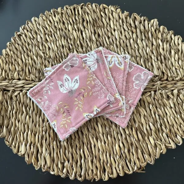 Lingette lavable vieux rose
