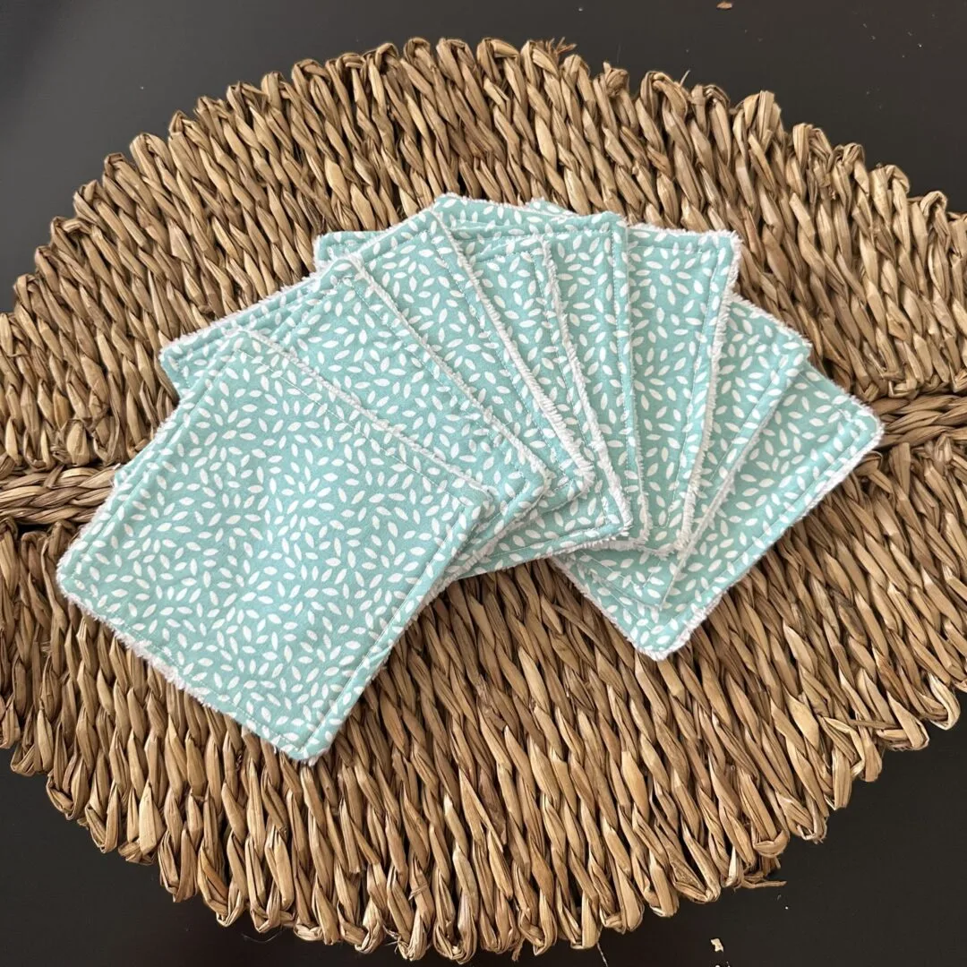 Lingette lavable vert bleu