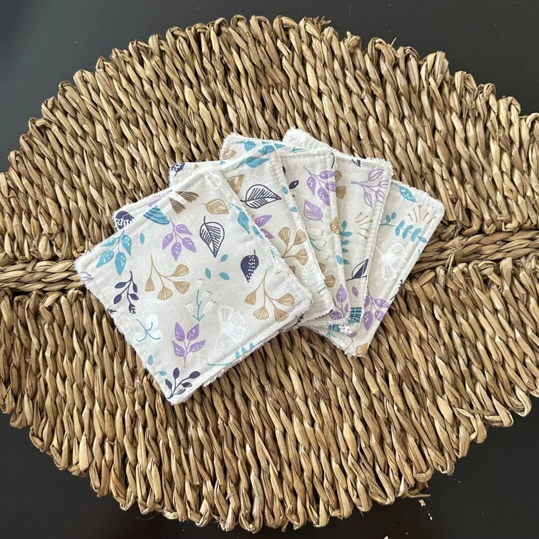 Lingette lavable bleu oiseau