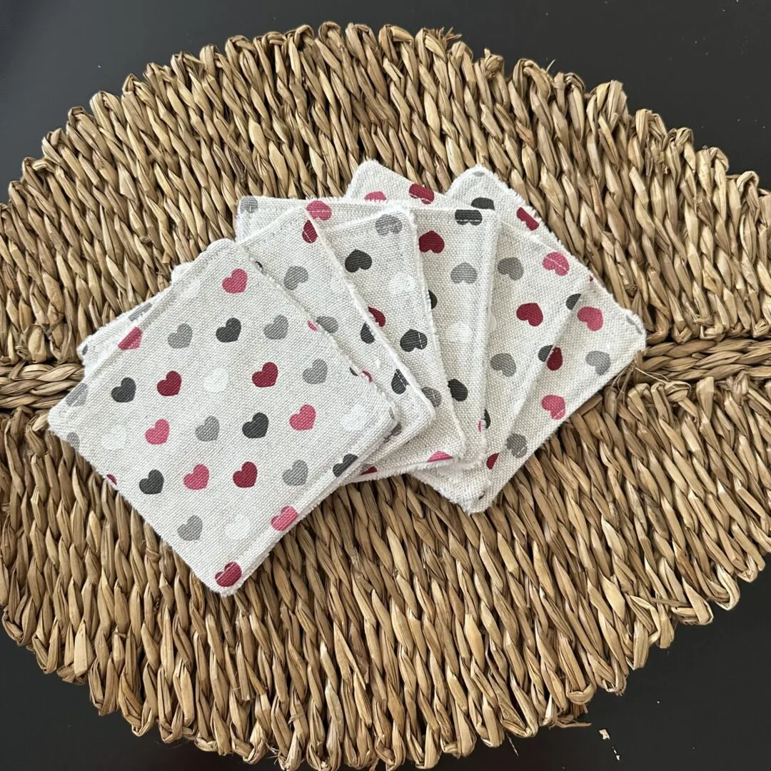 Lingette lavable coeur