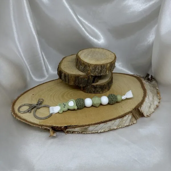 Porte-clés lapin vert