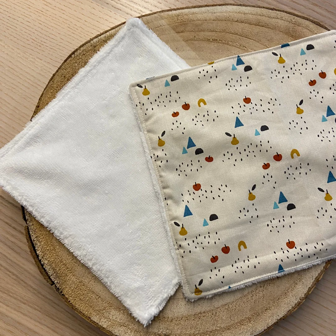 Serviette visage pomme/poire