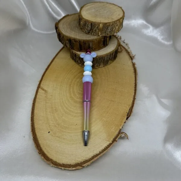 Stylo tête de souris bleu