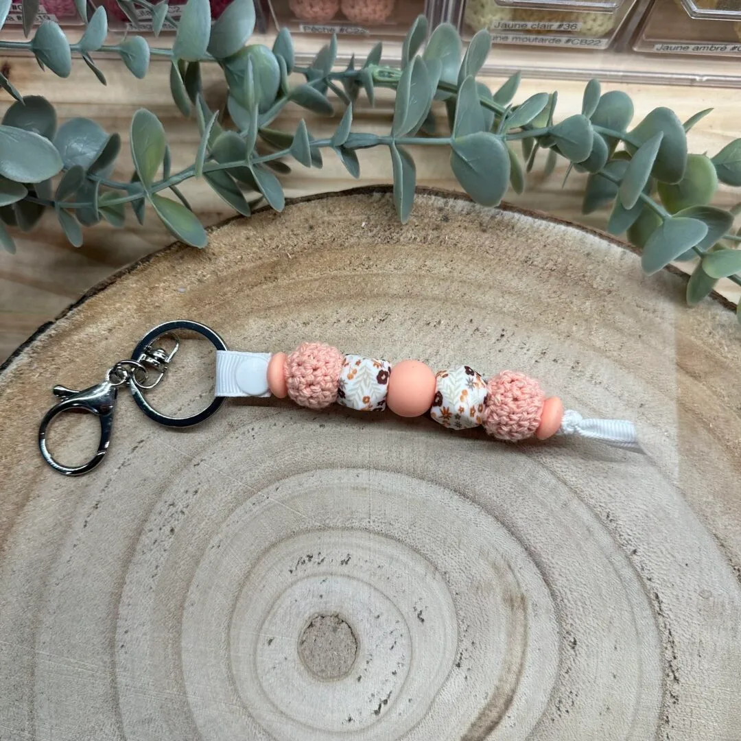 Porte-clé uni fleurette