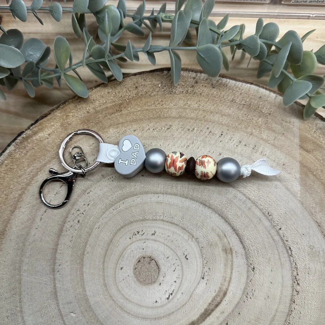 Porte-clé uni I love dad / I love Mam papillon