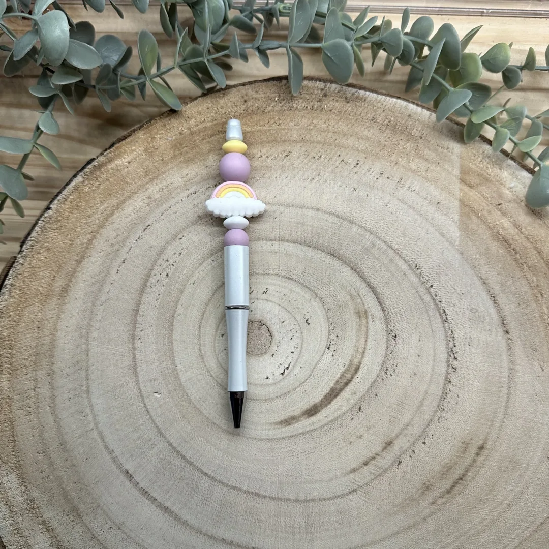 Stylo blanc arc en ciel