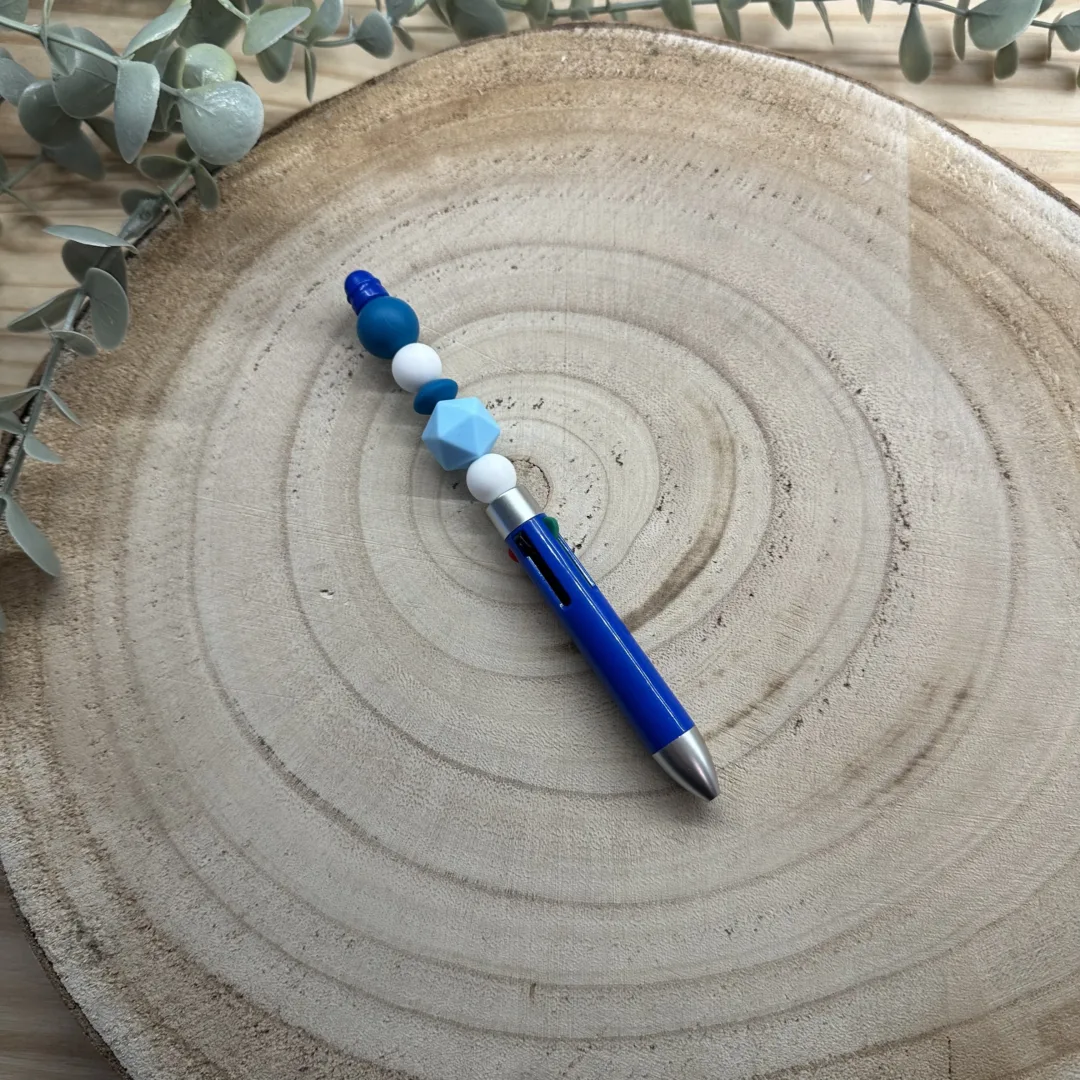 Stylo 4 couleurs bleu
